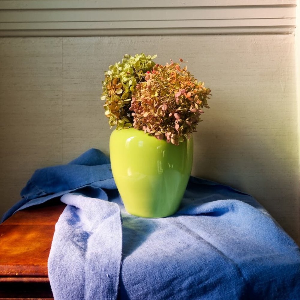 Lime Green Deco Style Vase. Excellent vintage condition